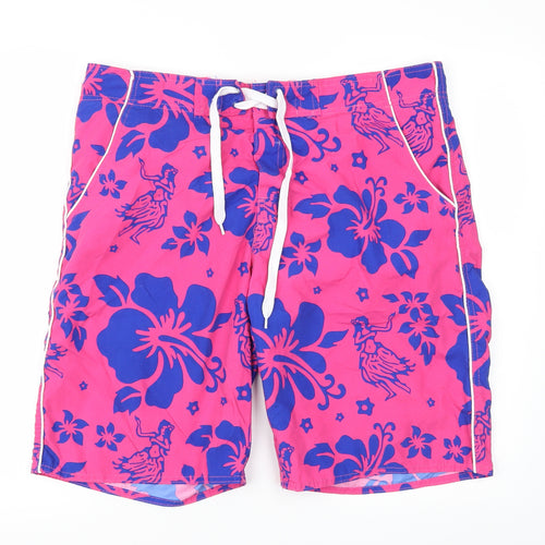 Active Mens Purple Floral  Sweat Shorts Size L