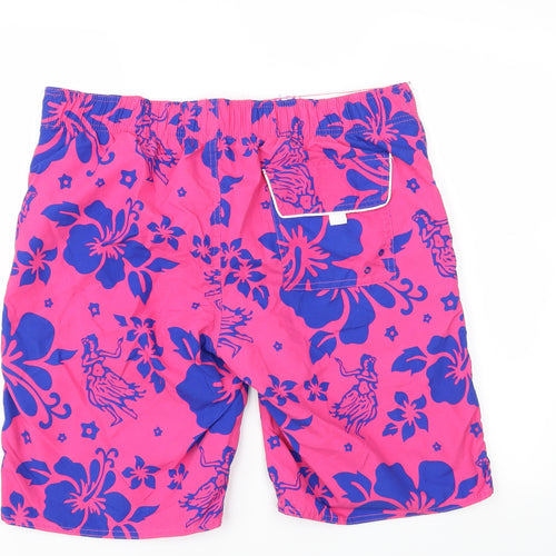 Active Mens Purple Floral  Sweat Shorts Size L