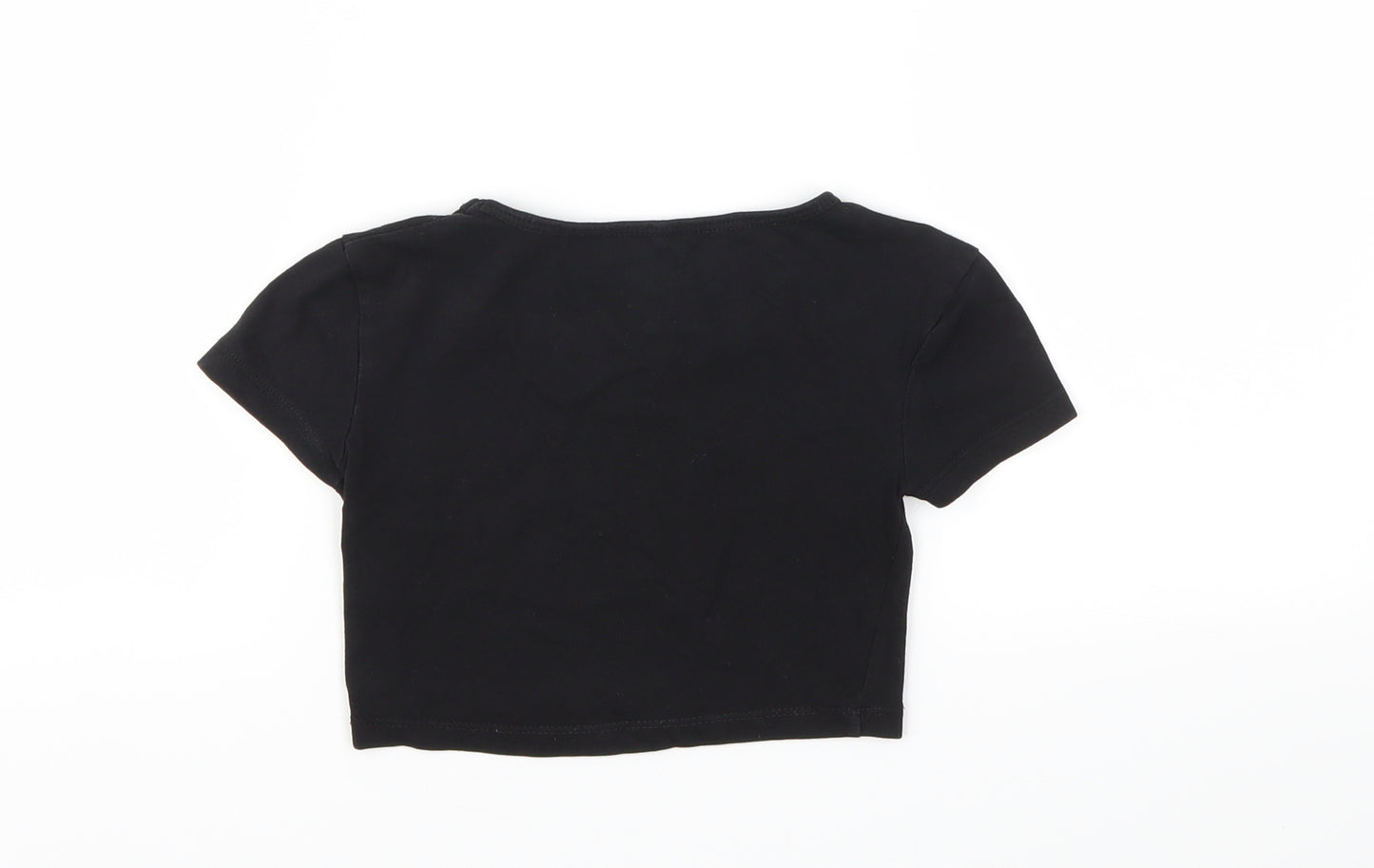 MY CROP TEE Girls Black    T-Shirt Size 7-8 Years