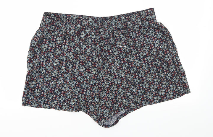 Papaya Womens Blue Floral Cut-Off Shorts Size 18 - Stretch waistband