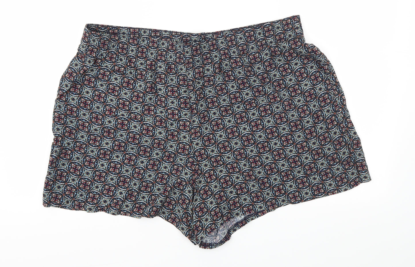 Papaya Womens Blue Floral  Cut-Off Shorts Size 18 - Stretch waistband