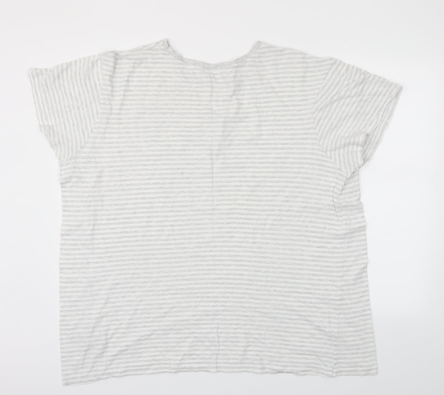 Primark Womens Grey Striped  Top Pyjama Top Size XL