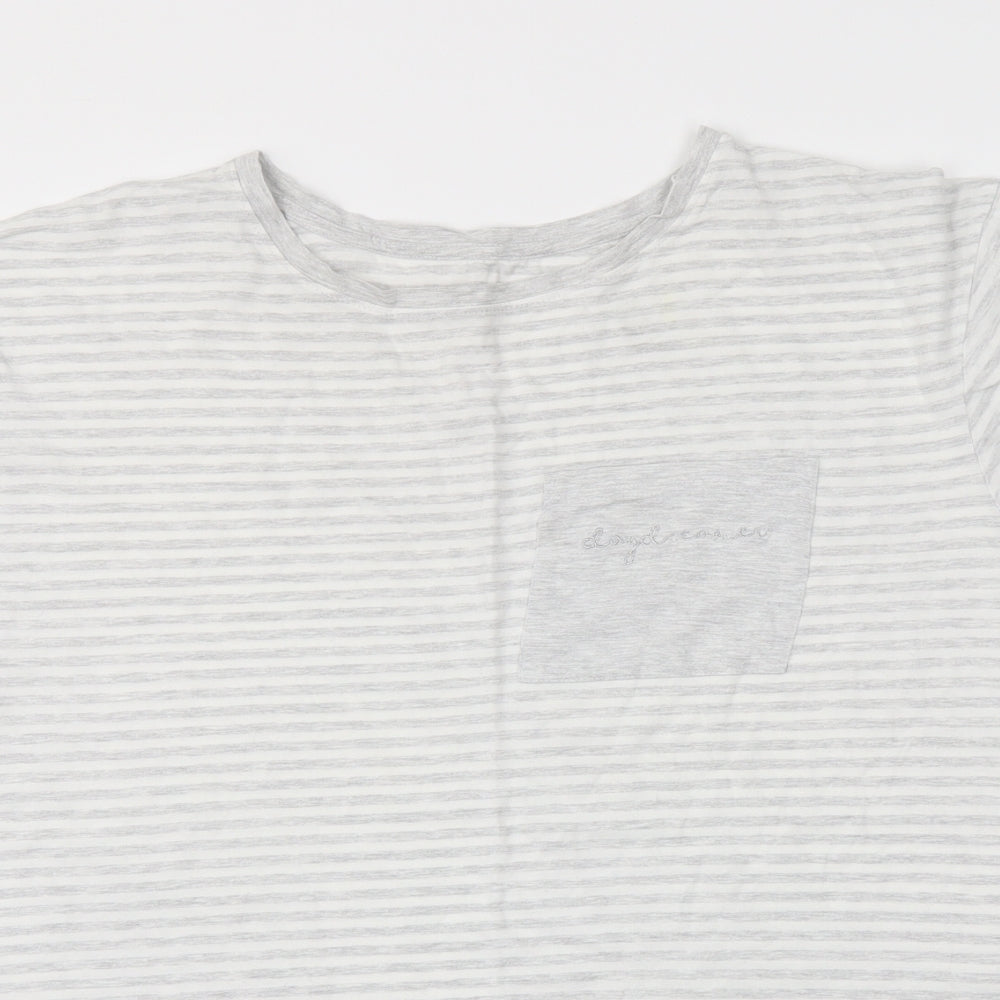Primark Womens Grey Striped  Top Pyjama Top Size XL