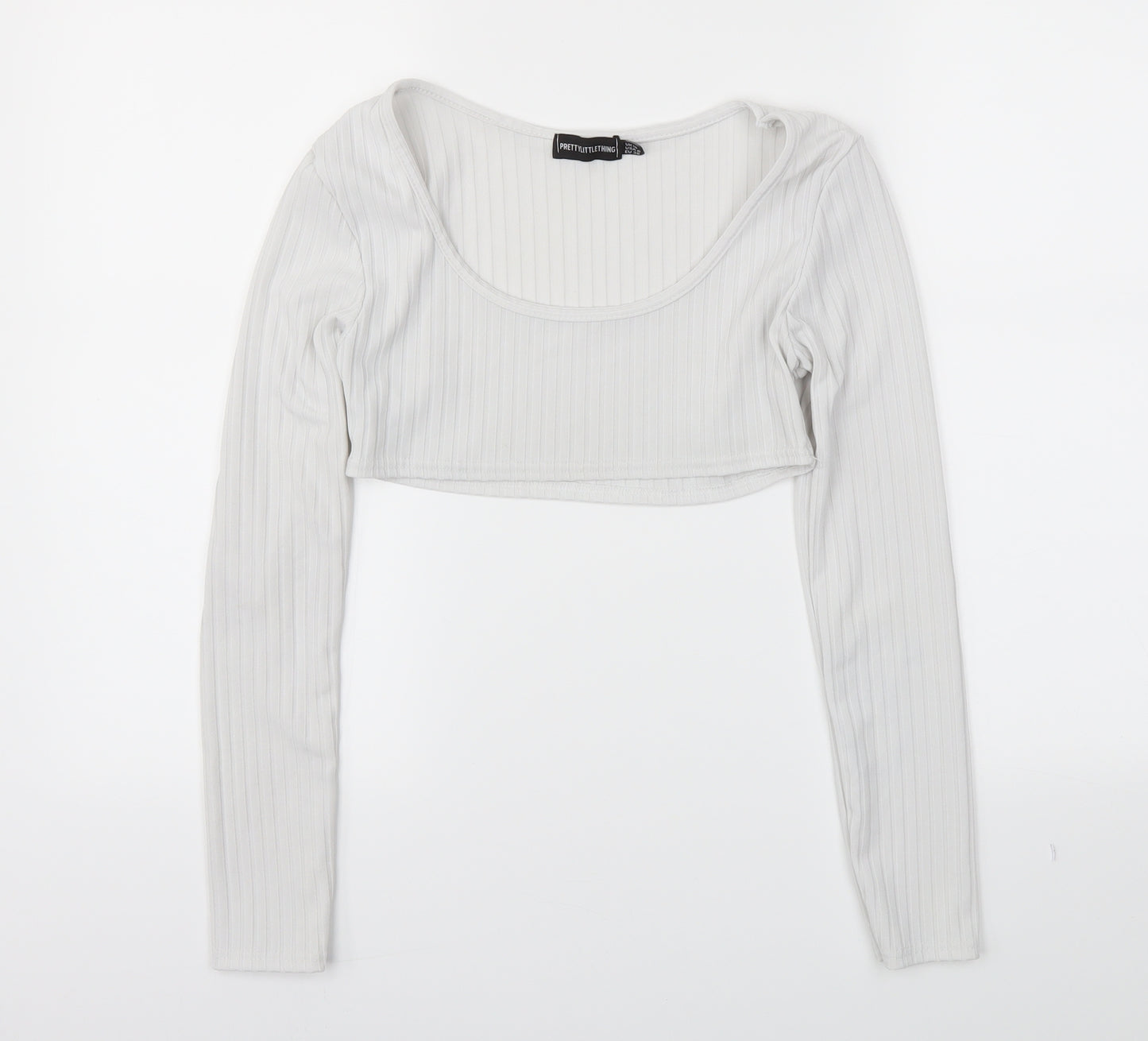 Pretty Little Thing  Womens White   Basic T-Shirt Size 10