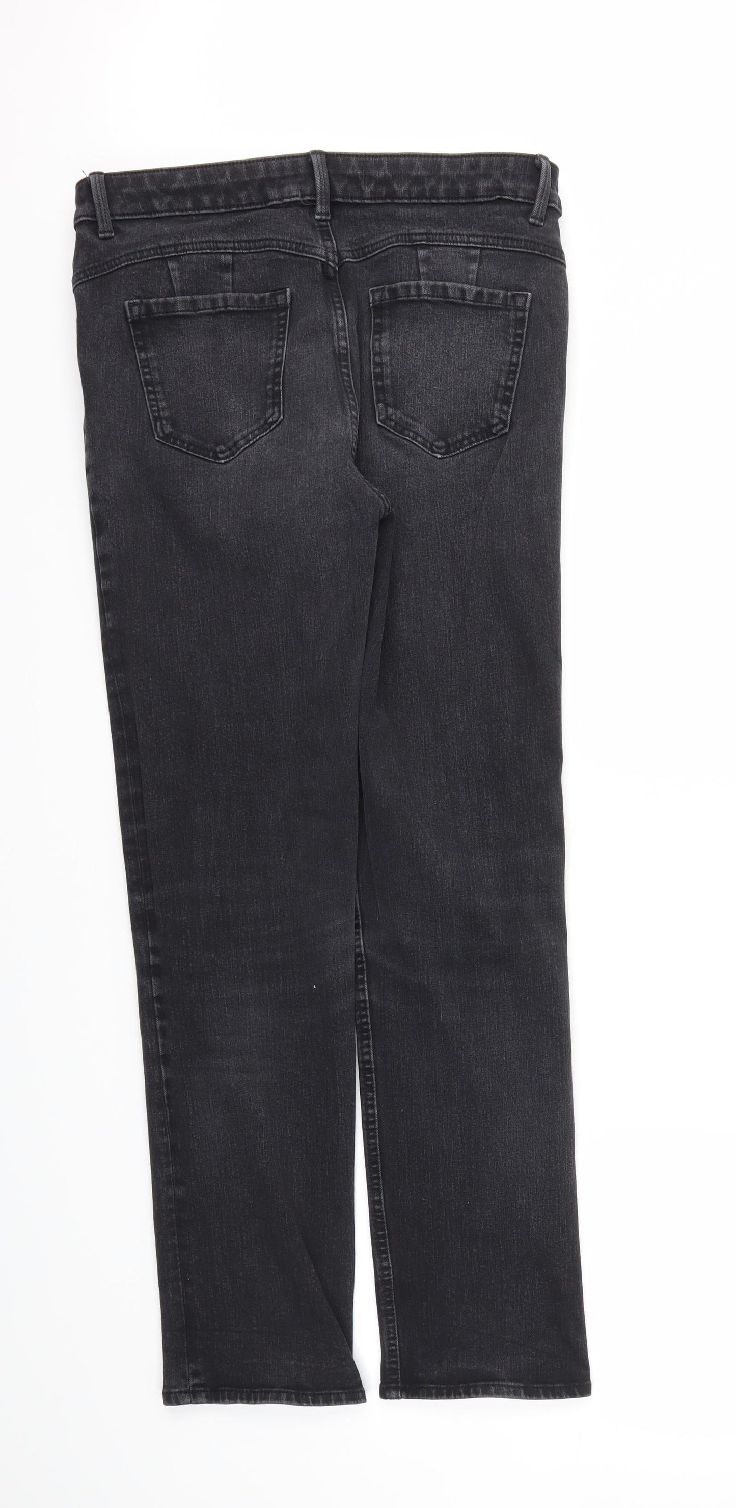 M&S Womens Black   Straight Jeans Size 14 L30 in