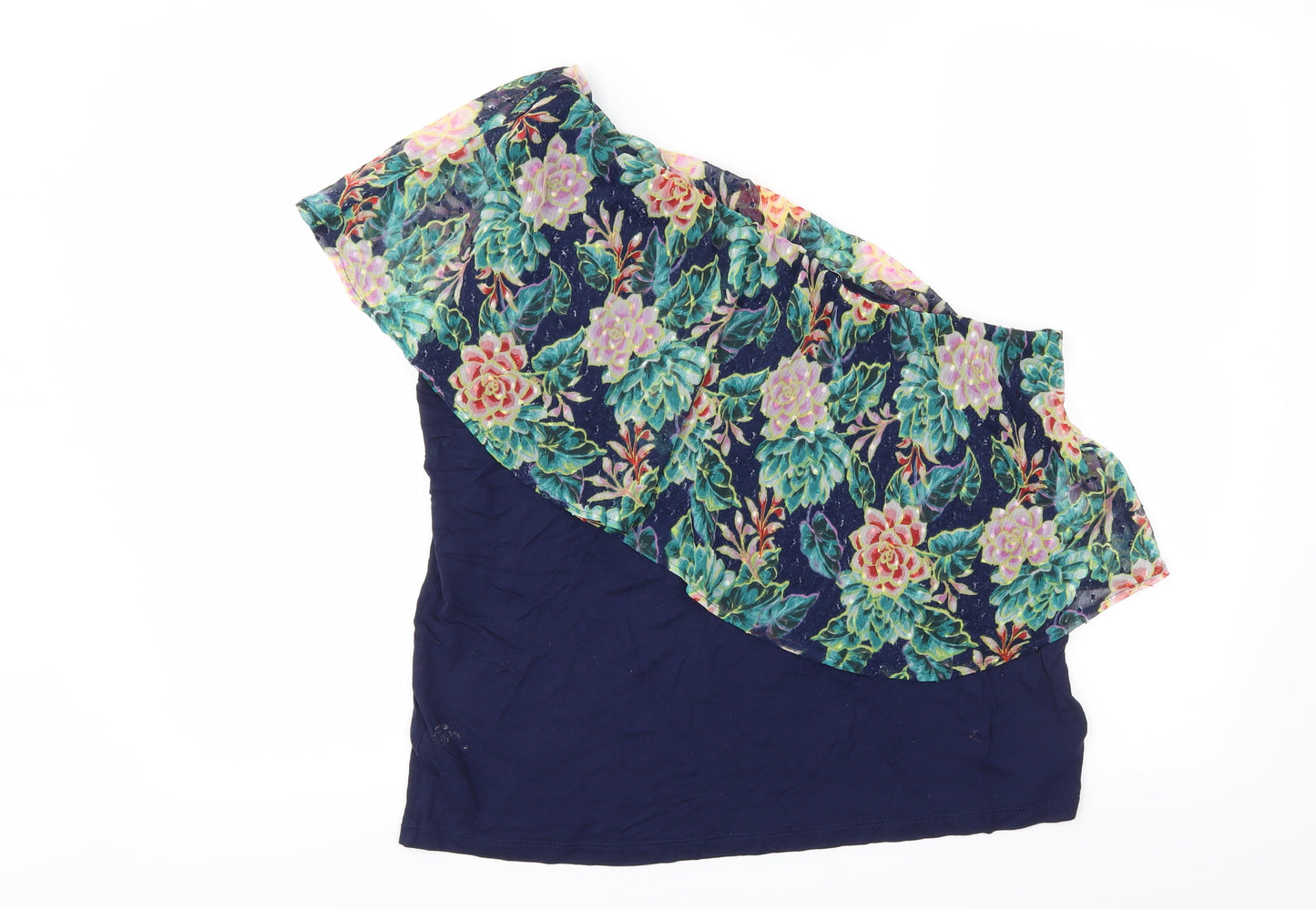 Per Una Womens Blue Floral  Basic T-Shirt Size 14