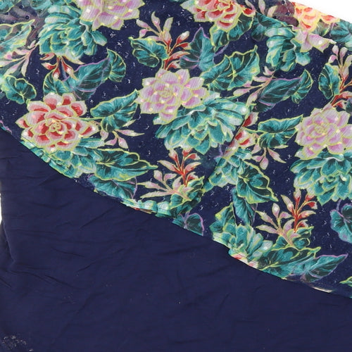 Per Una Womens Blue Floral  Basic T-Shirt Size 14