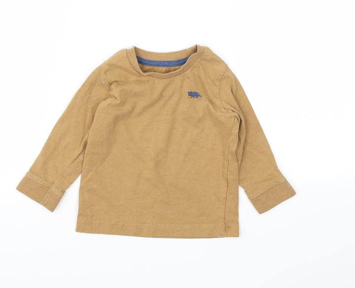 Matalan Boys Brown Basic T-Shirt Size 9-12 Months