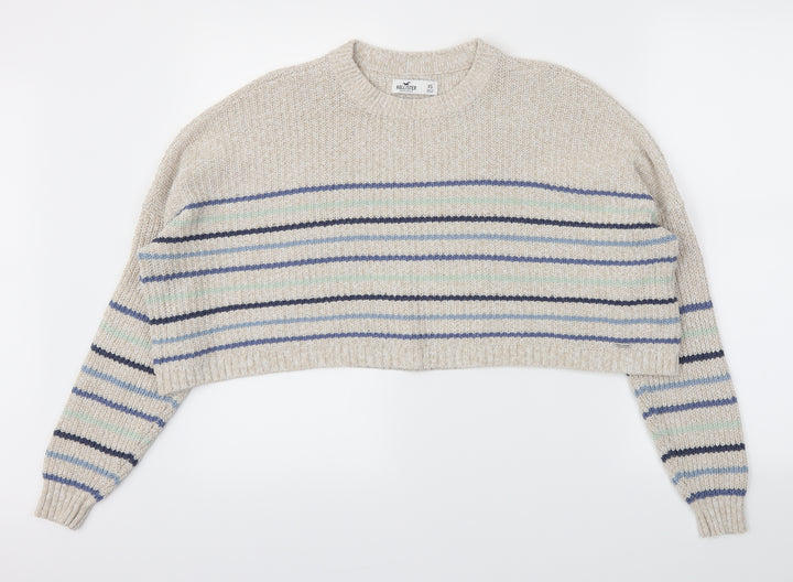 Hollister Womens Ivory Striped  Pullover Jumper Size XS