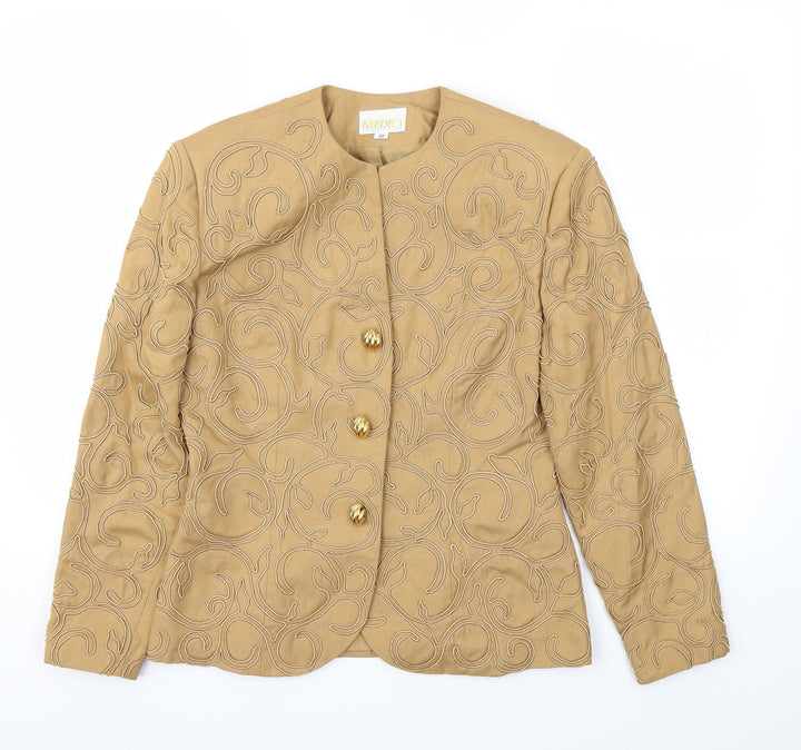 Medici Womens Beige Jacket Blazer Size 10