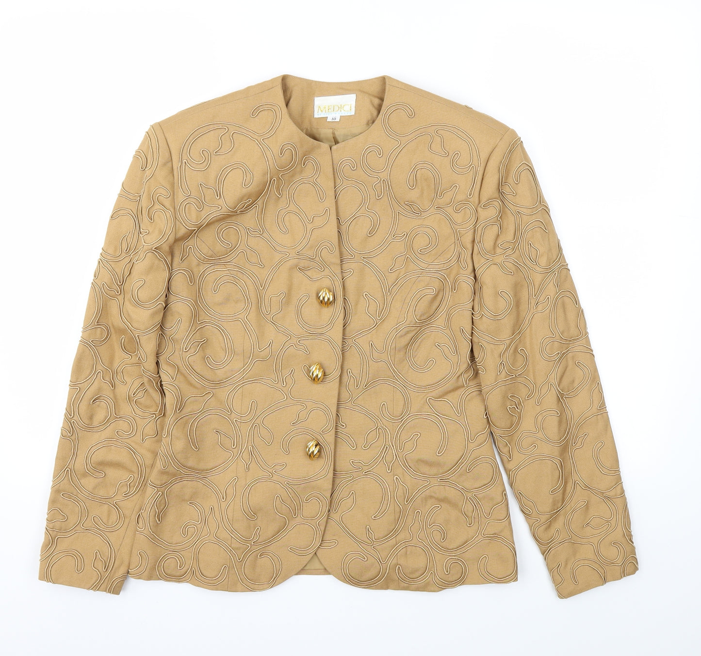 Medici Womens Beige   Jacket Blazer Size 10