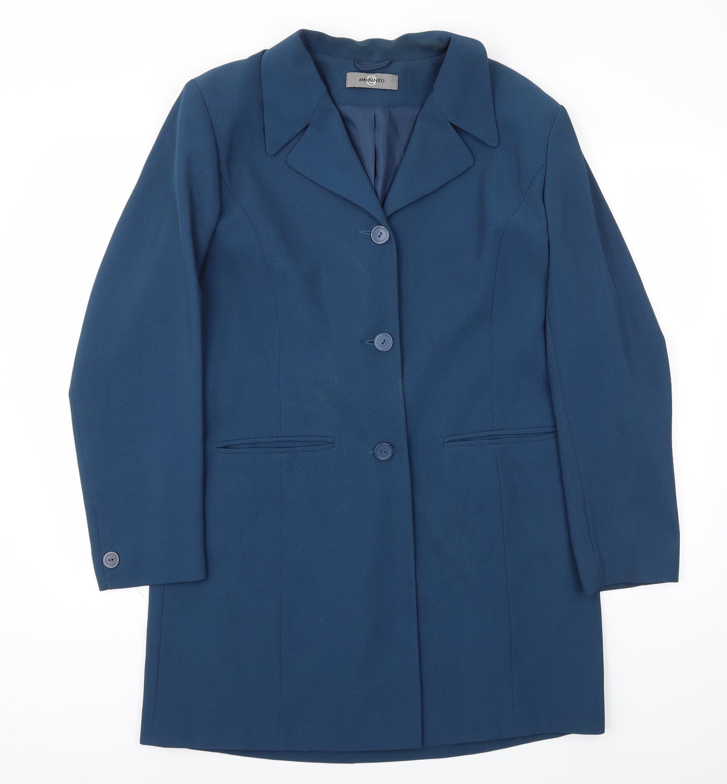 AMARANTO Womens Blue   Jacket Blazer Size 14