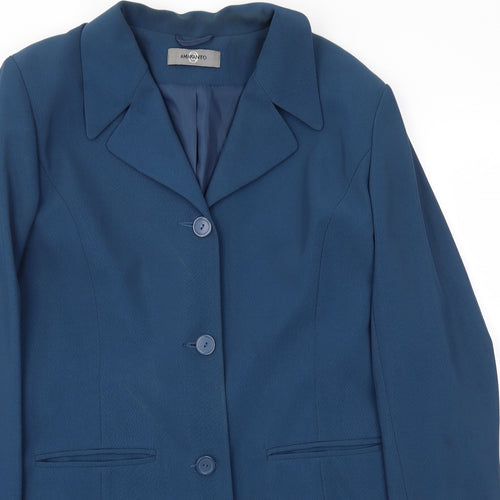 AMARANTO Womens Blue   Jacket Blazer Size 14