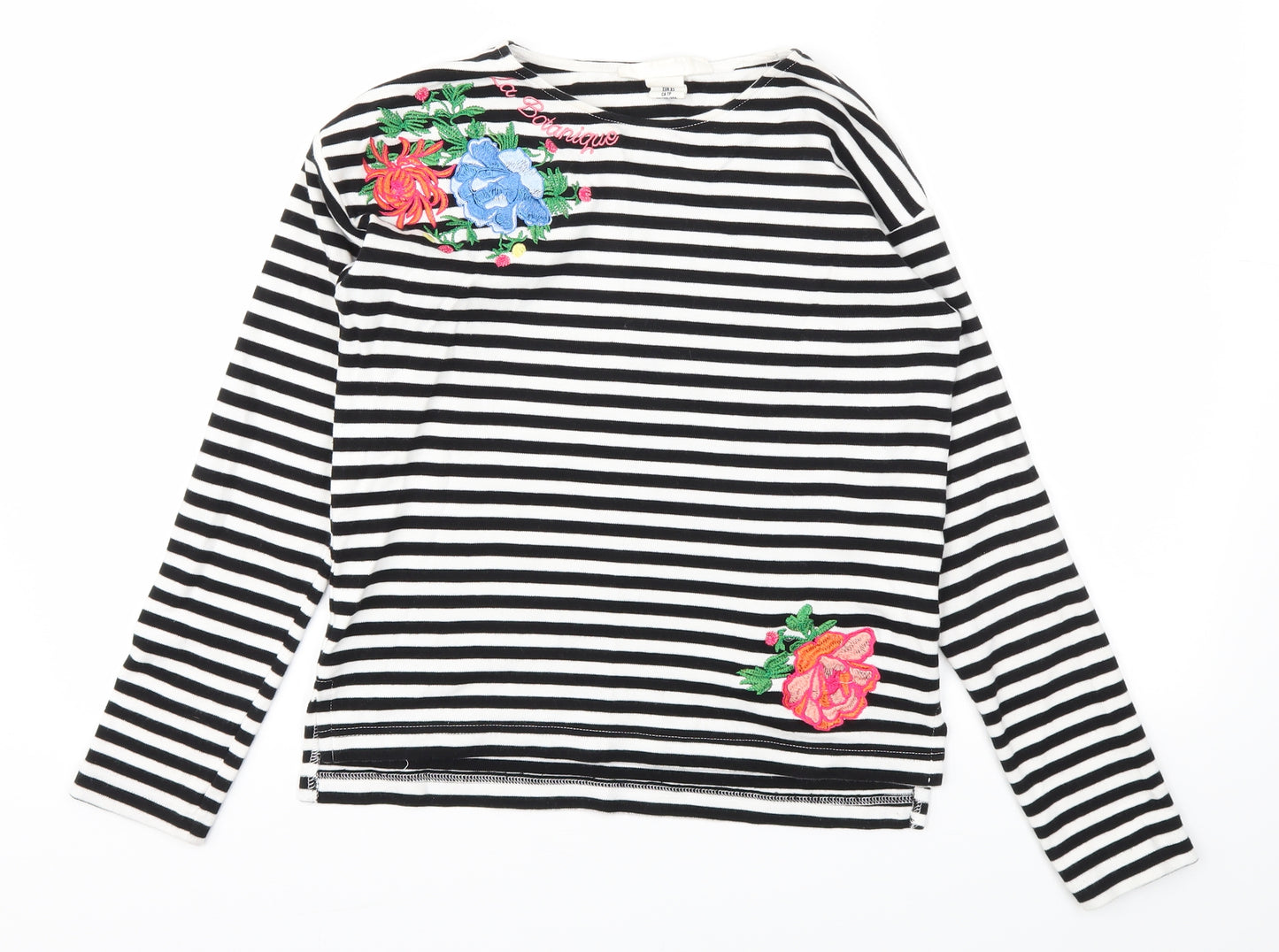 LOGG Womens Black Striped  Basic T-Shirt Size XS