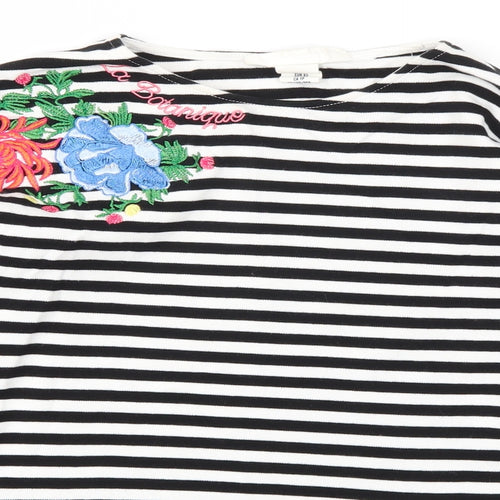 LOGG Womens Black Striped  Basic T-Shirt Size XS