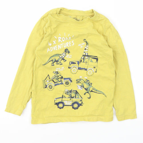 Nutmeg Boys Yellow Animal Print  Basic T-Shirt Size 4-5 Years