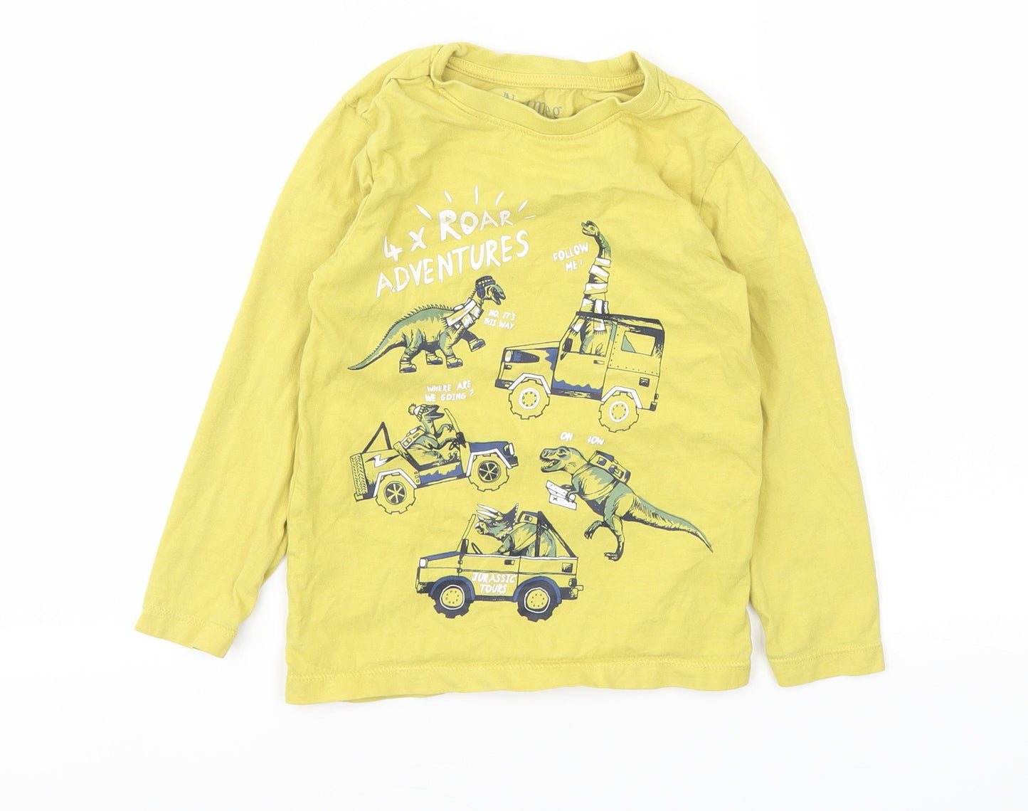 Nutmeg Boys Yellow Animal Print  Basic T-Shirt Size 4-5 Years
