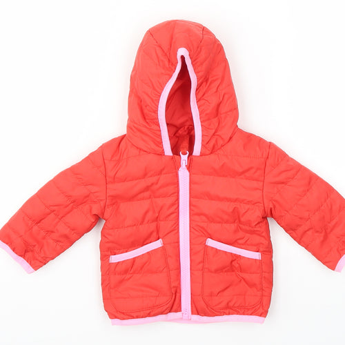 M&S Boys Red   Basic Coat Coat Size 3-6 Months