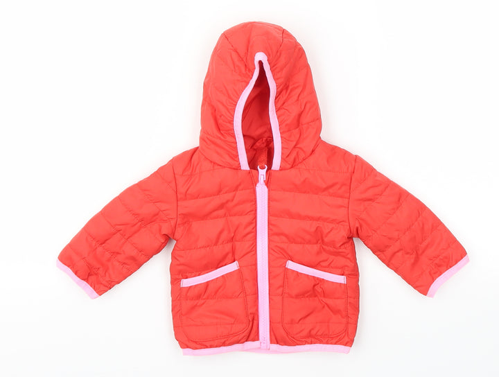 M&S Boys Red   Basic Coat Coat Size 3-6 Months