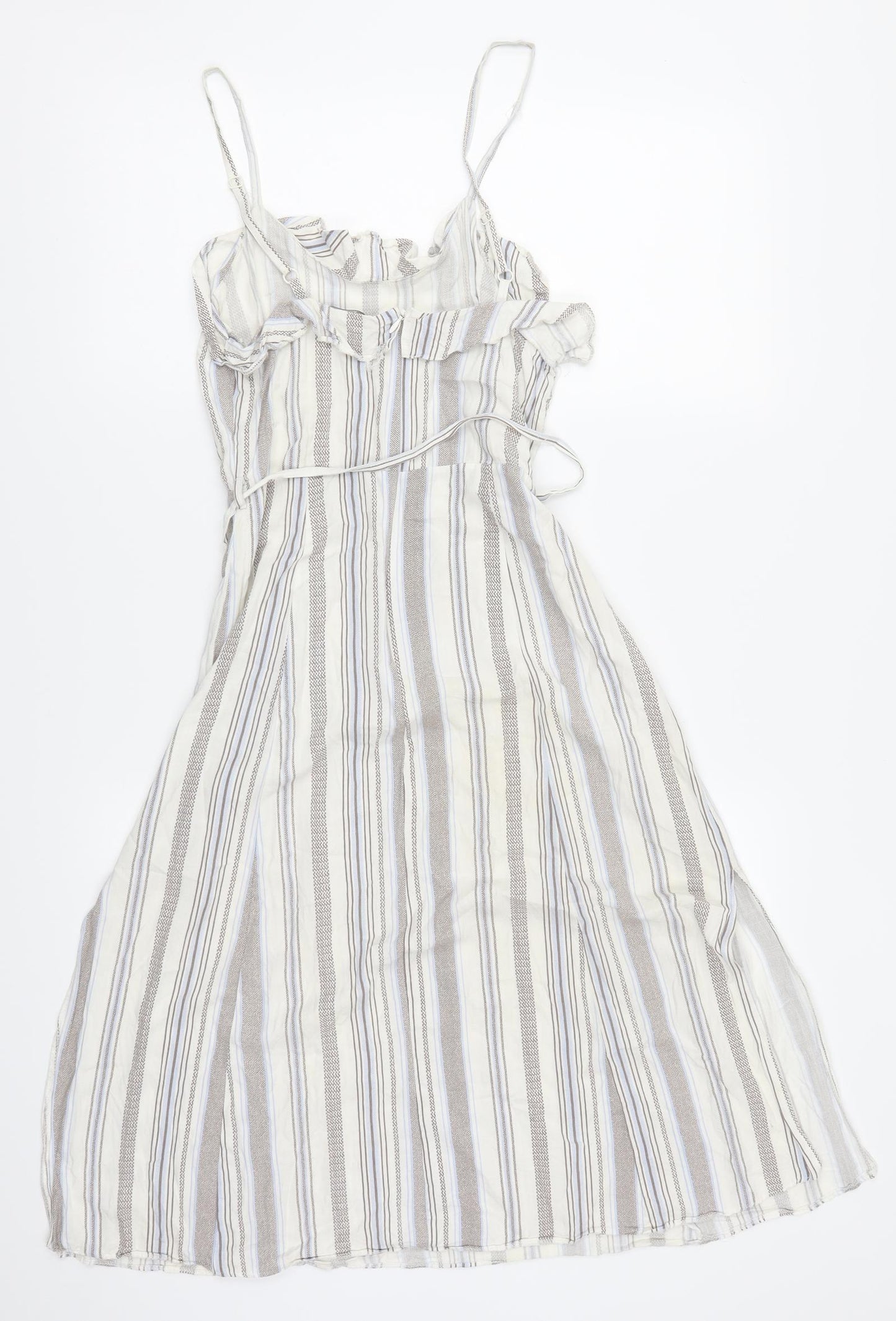 New Look Womens Beige Striped  A-Line  Size 8