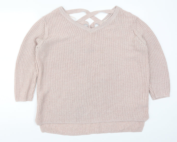 F&F Womens Pink Pullover Jumper Size 14