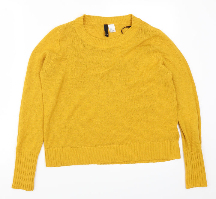H&M Womens Yellow   Pullover Jumper Size S