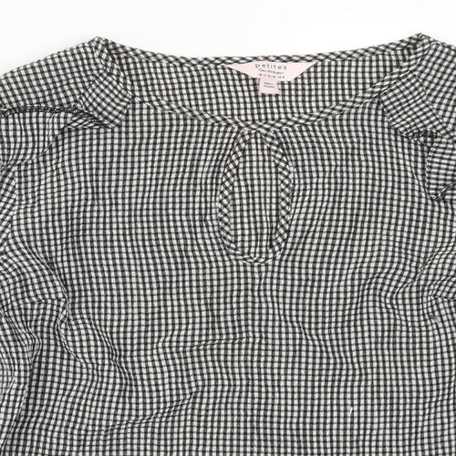 Miss Selfridge Womens Grey Check  Basic T-Shirt Size 12