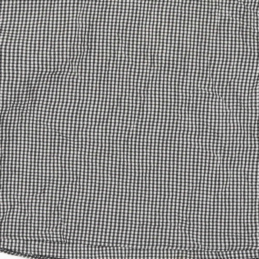 Miss Selfridge Womens Grey Check  Basic T-Shirt Size 12