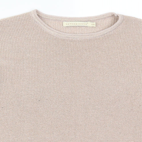 Retro Icone Womens Pink   Pullover Jumper Size S