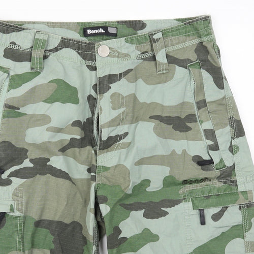 Bench Mens Green Camouflage  Cargo Shorts Size 30