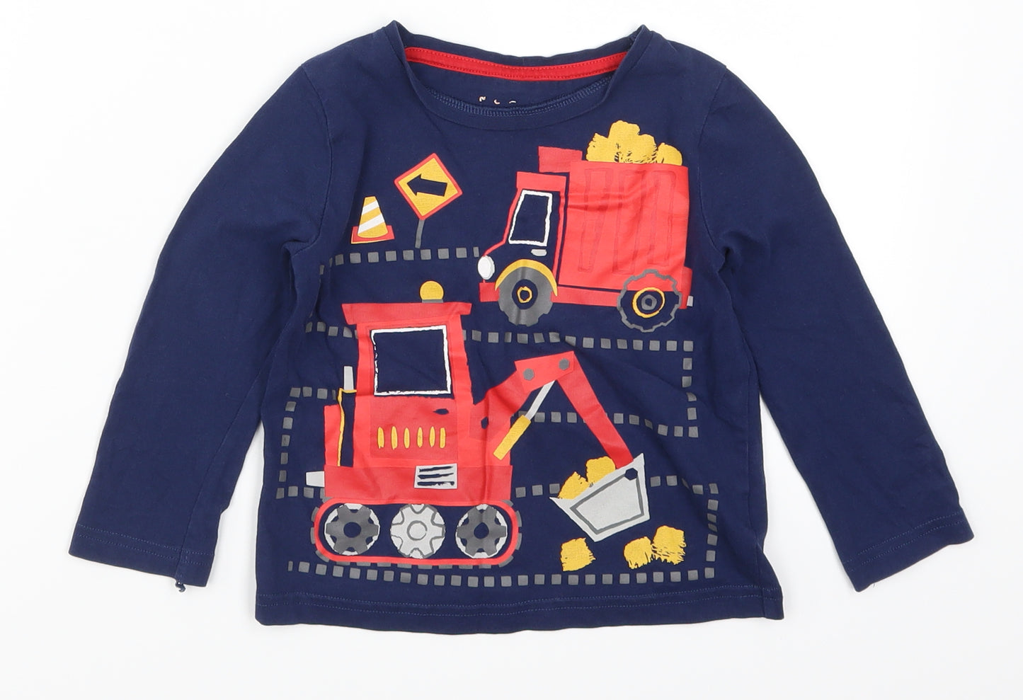 Nutmeg Boys Blue   Basic T-Shirt Size 2-3 Years  - Diggers