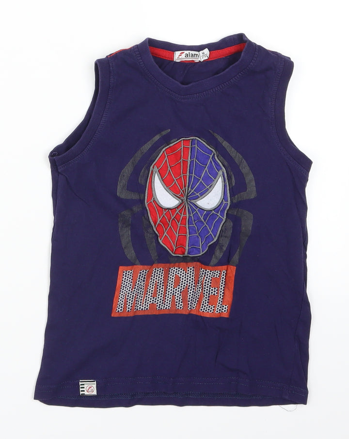 Alarm Boys Black Basic Tank Size 2-3 Years - Marvel Spiderman