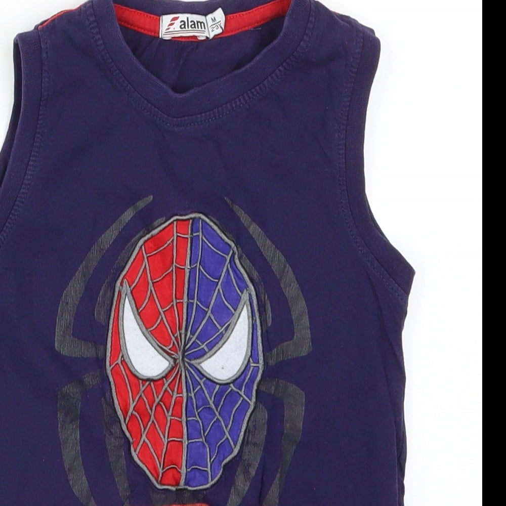 Alarm Boys Black   Basic Tank Size 2-3 Years  - Marvel Spiderman