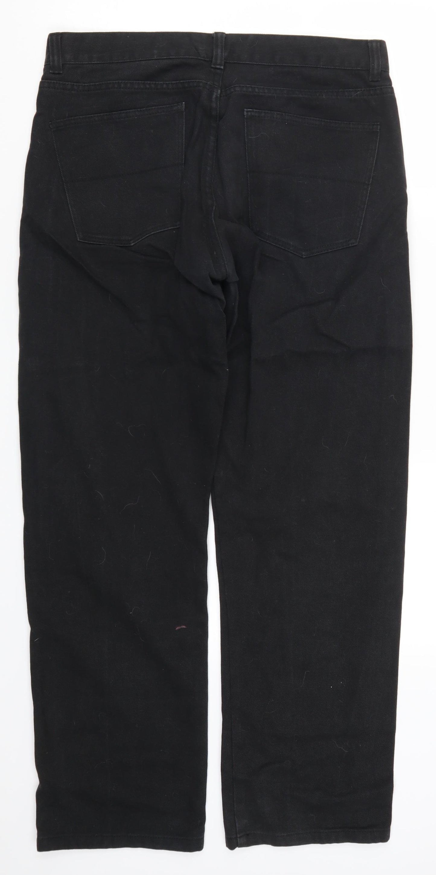 TU Mens Black  Denim Straight Jeans Size 34 L32 in