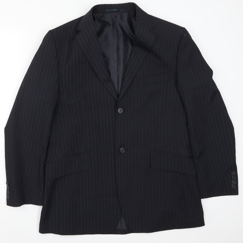 George Mens Blue Striped  Jacket Suit Jacket Size 40