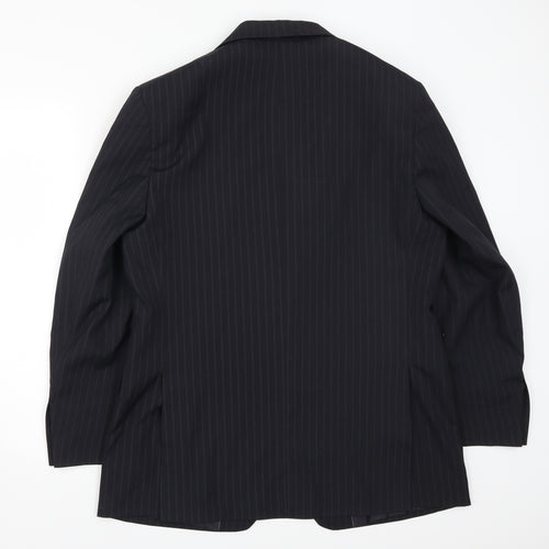 George Mens Blue Striped  Jacket Suit Jacket Size 40