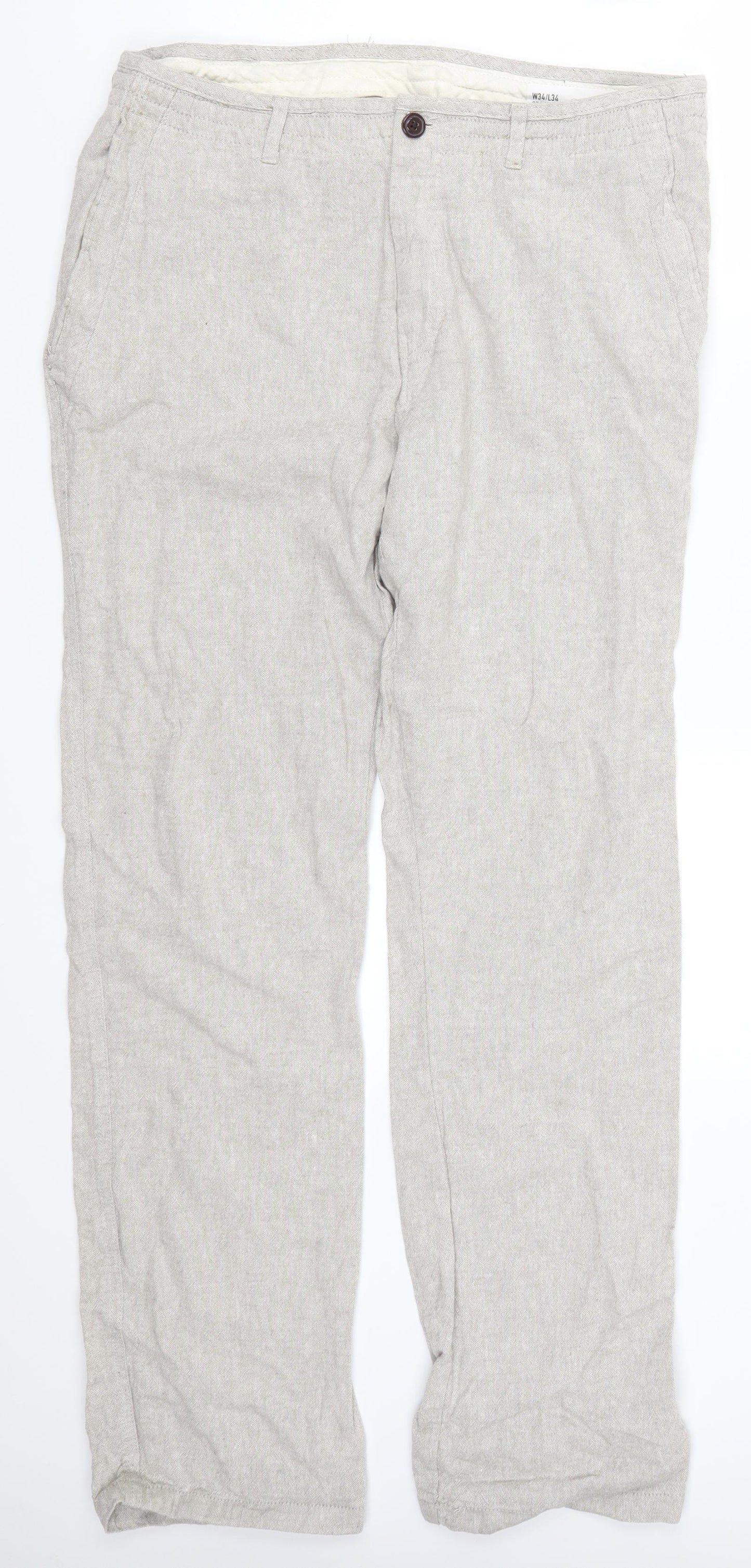 Denim Co Mens Grey   Trousers  Size 34 L34 in