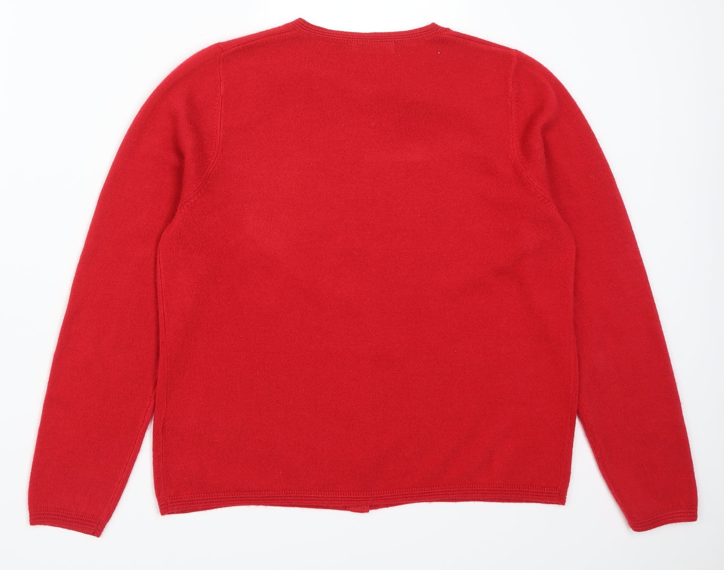 Marks and Spencer Womens Red   Cardigan Jumper Size 12