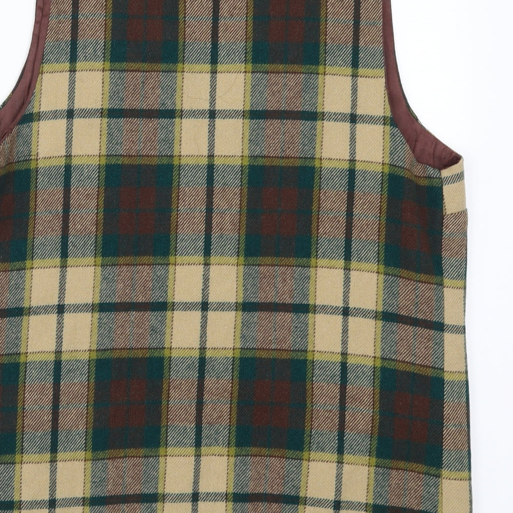 Preworn Womens Green Check  Jacket Waistcoat Size 16  - Brown