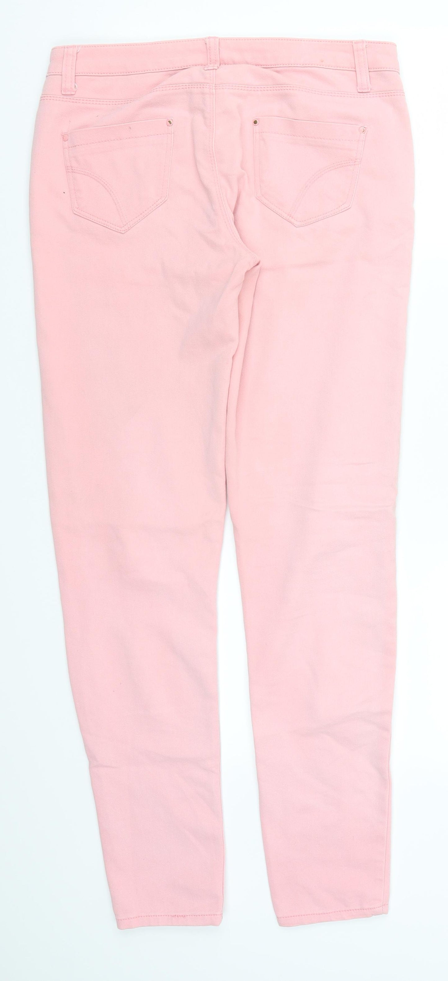 Denim Co Womens Pink  Denim Skinny Jeans Size 10 L29.5 in