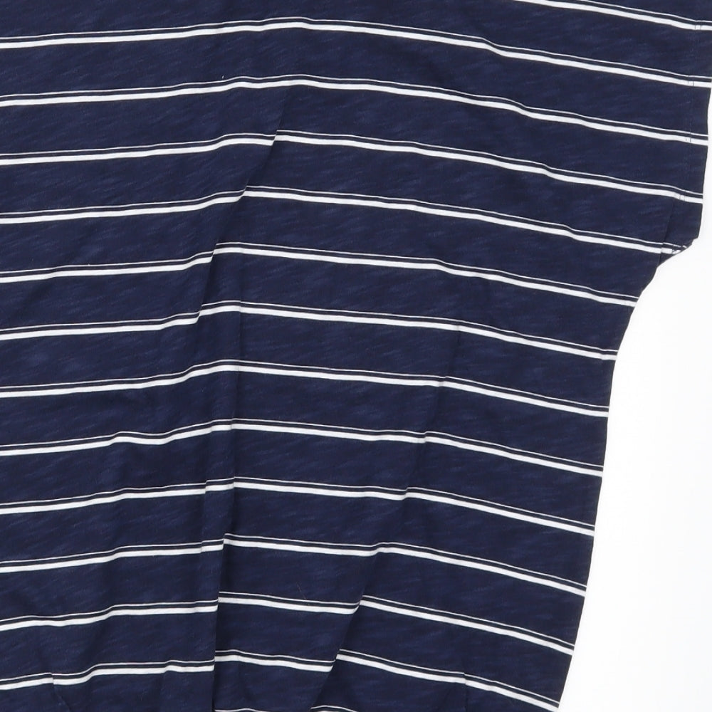 Peacocks Womens Blue Striped  Basic T-Shirt Size 10