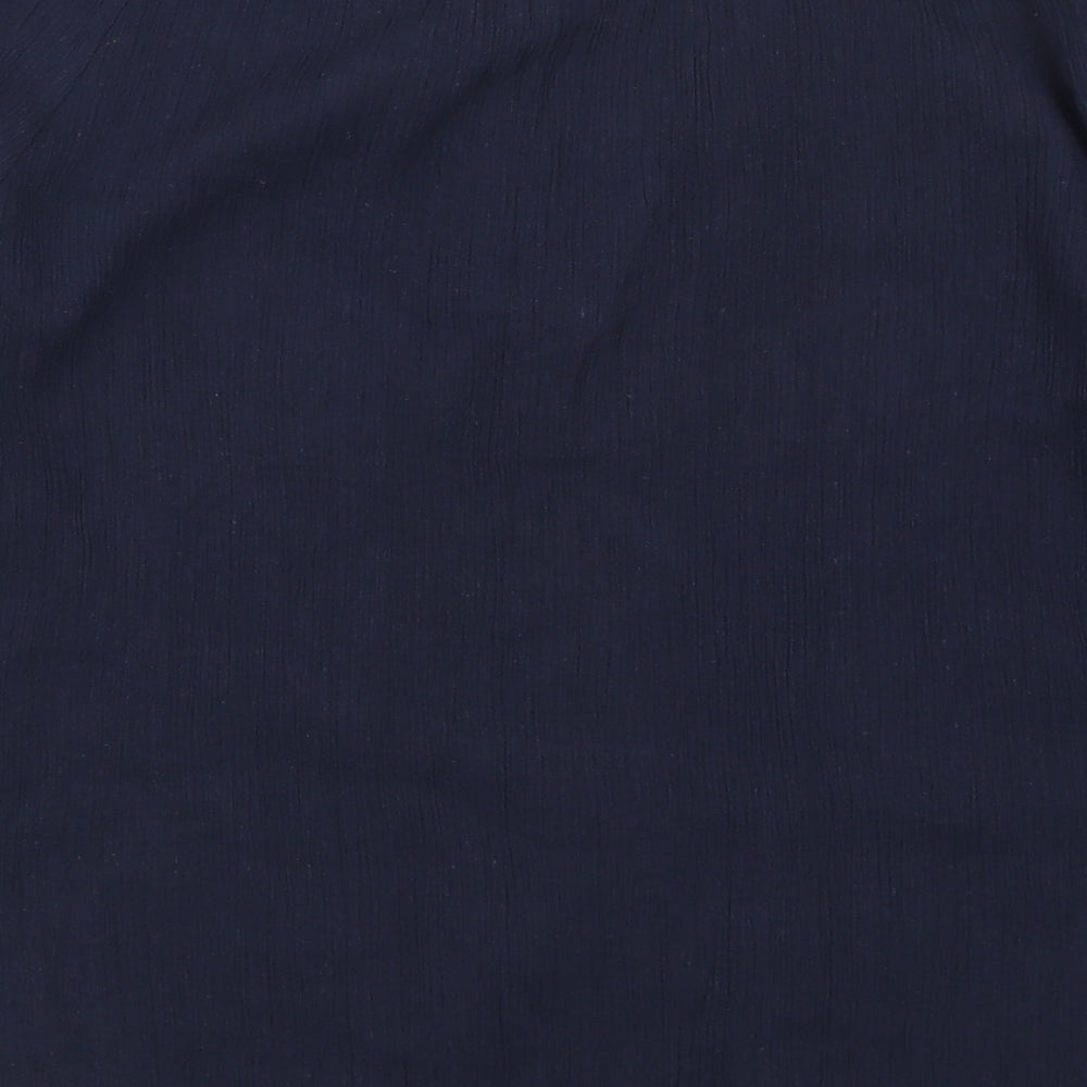 Papaya Womens Blue Geometric  Basic Blouse Size 10