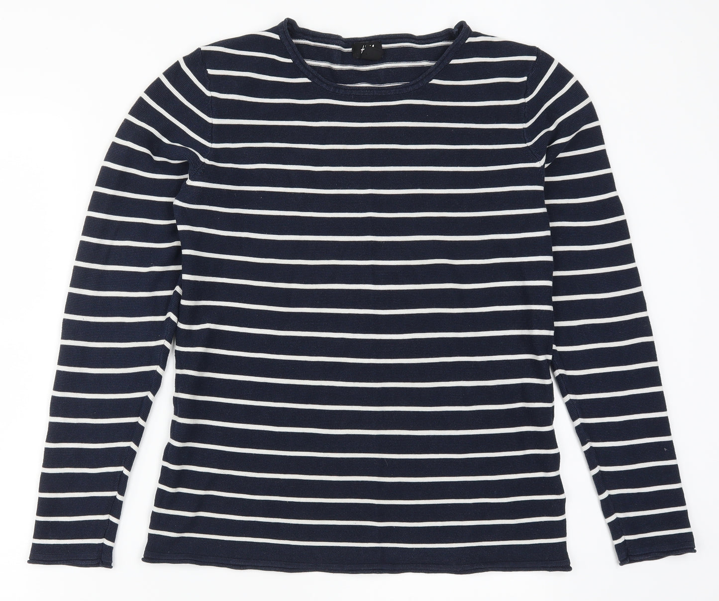 H&M Womens Blue Striped  Pullover Jumper Size M