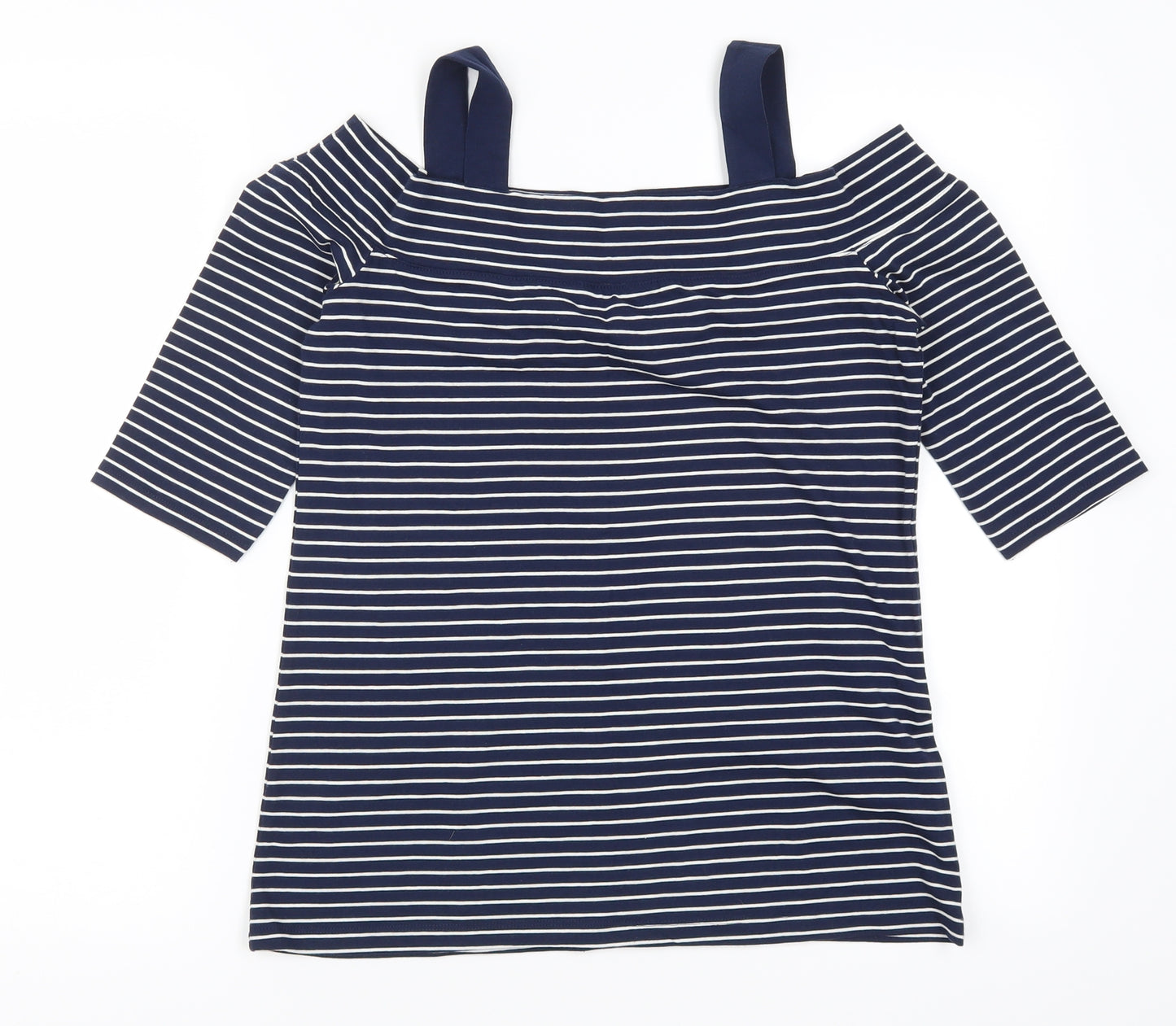 Fat Face Womens Blue Striped  Basic T-Shirt Size 12