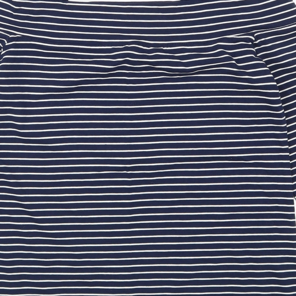 Fat Face Womens Blue Striped  Basic T-Shirt Size 12