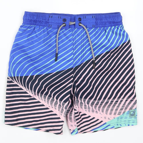 Preworn Mens Blue Striped  Bermuda Shorts Size 26 in - Pink