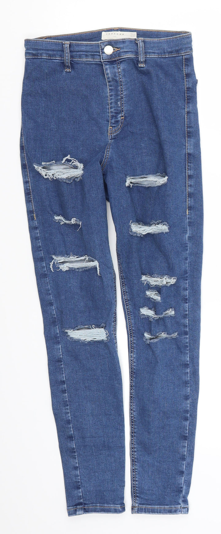 Topshop Womens Blue Denim Skinny Jeans Size 28 in L26 in