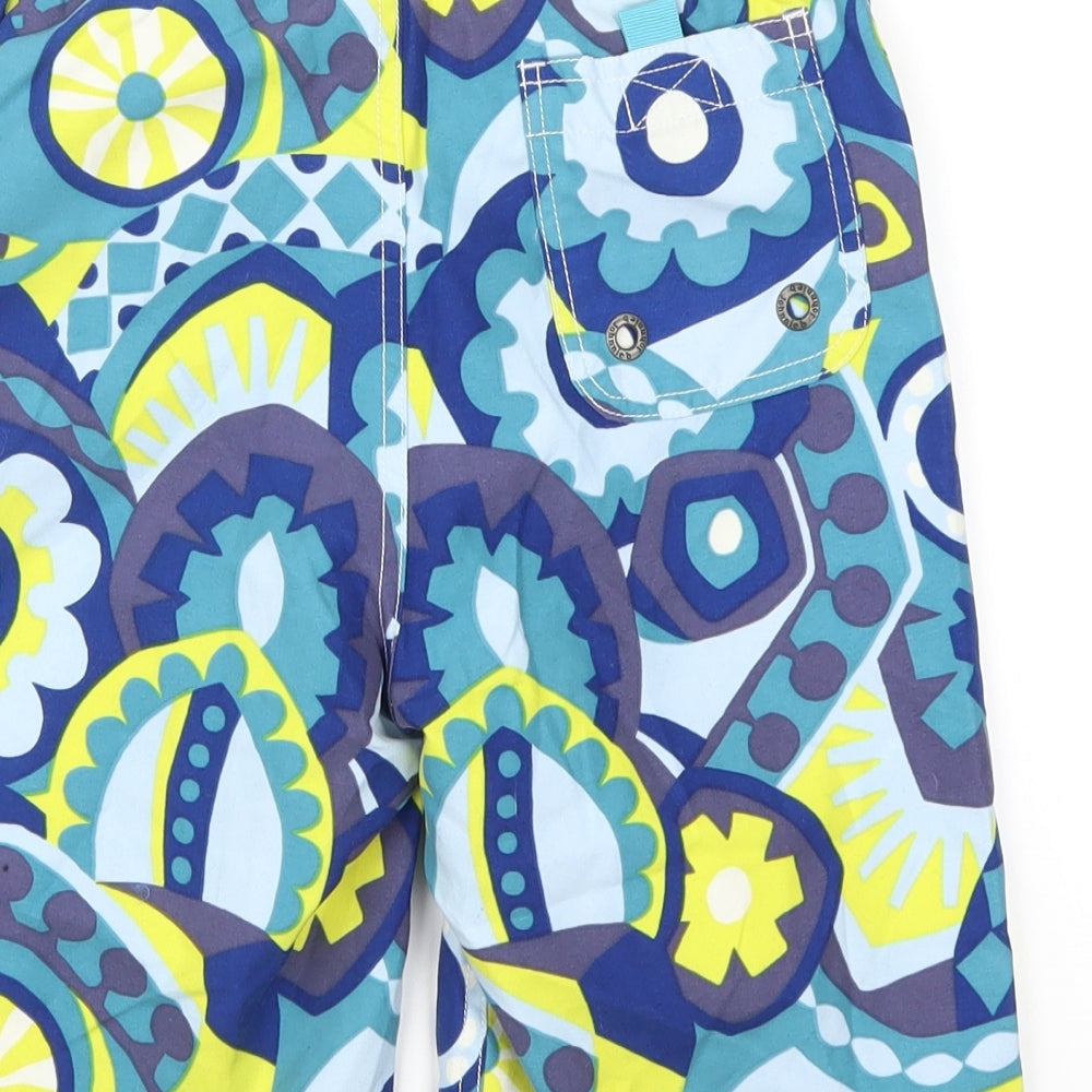 Johnnie B Boys Blue Geometric  Bermuda Shorts Size 9-10 Years