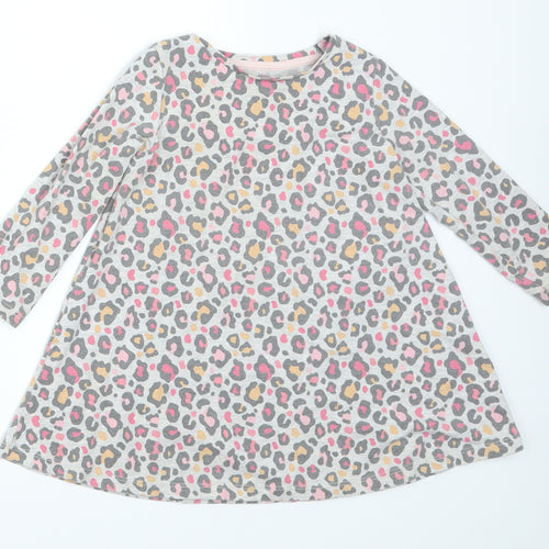 F&F Girls Grey Animal Print  Skater Dress  Size 18-24 Months