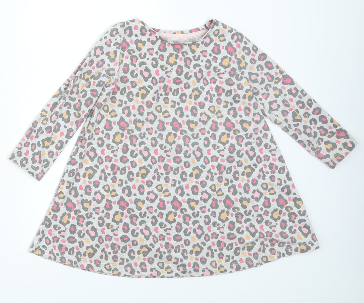 F&F Girls Grey Animal Print  Skater Dress  Size 18-24 Months